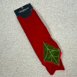 NWT Hobby Lobby 54” poinsettia design velvet Christmas tree skirt.